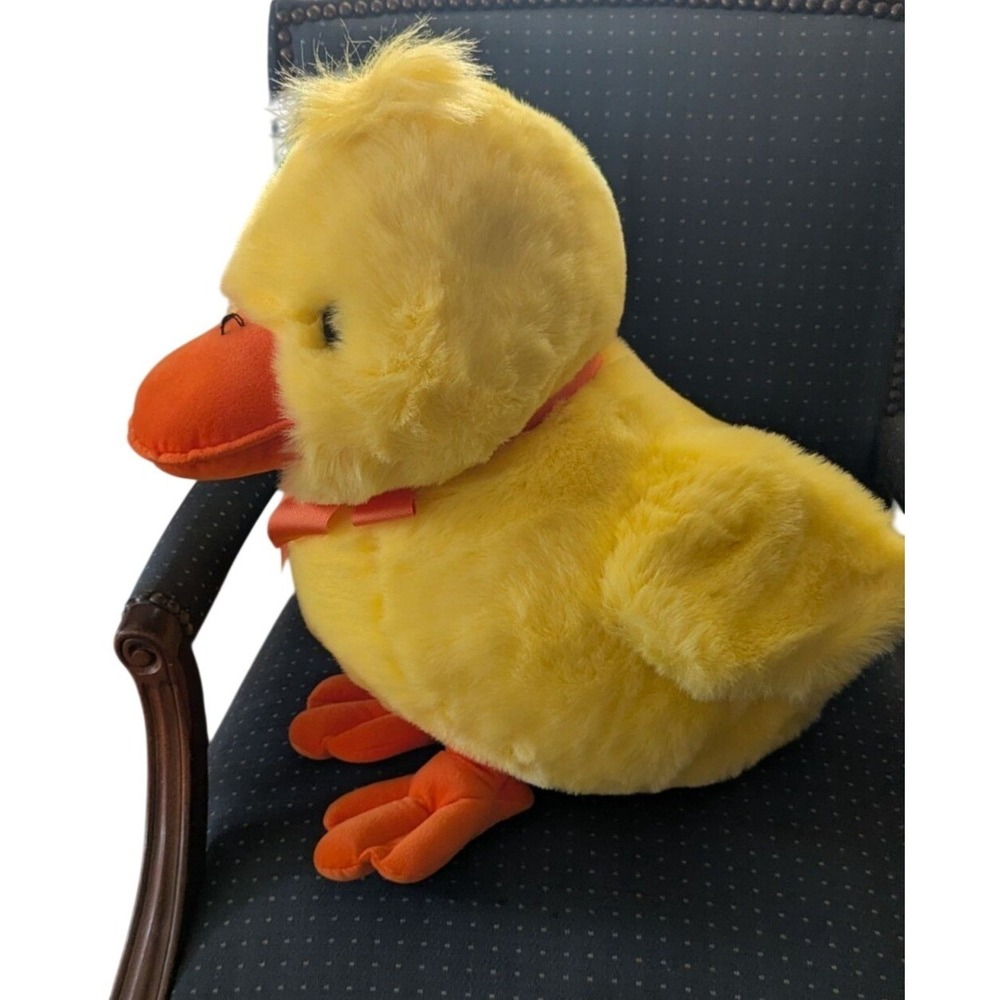 Belk Exclusive Waddles Large‎ Yellow Duck Plush  stuffed animal 18" Orange Bow